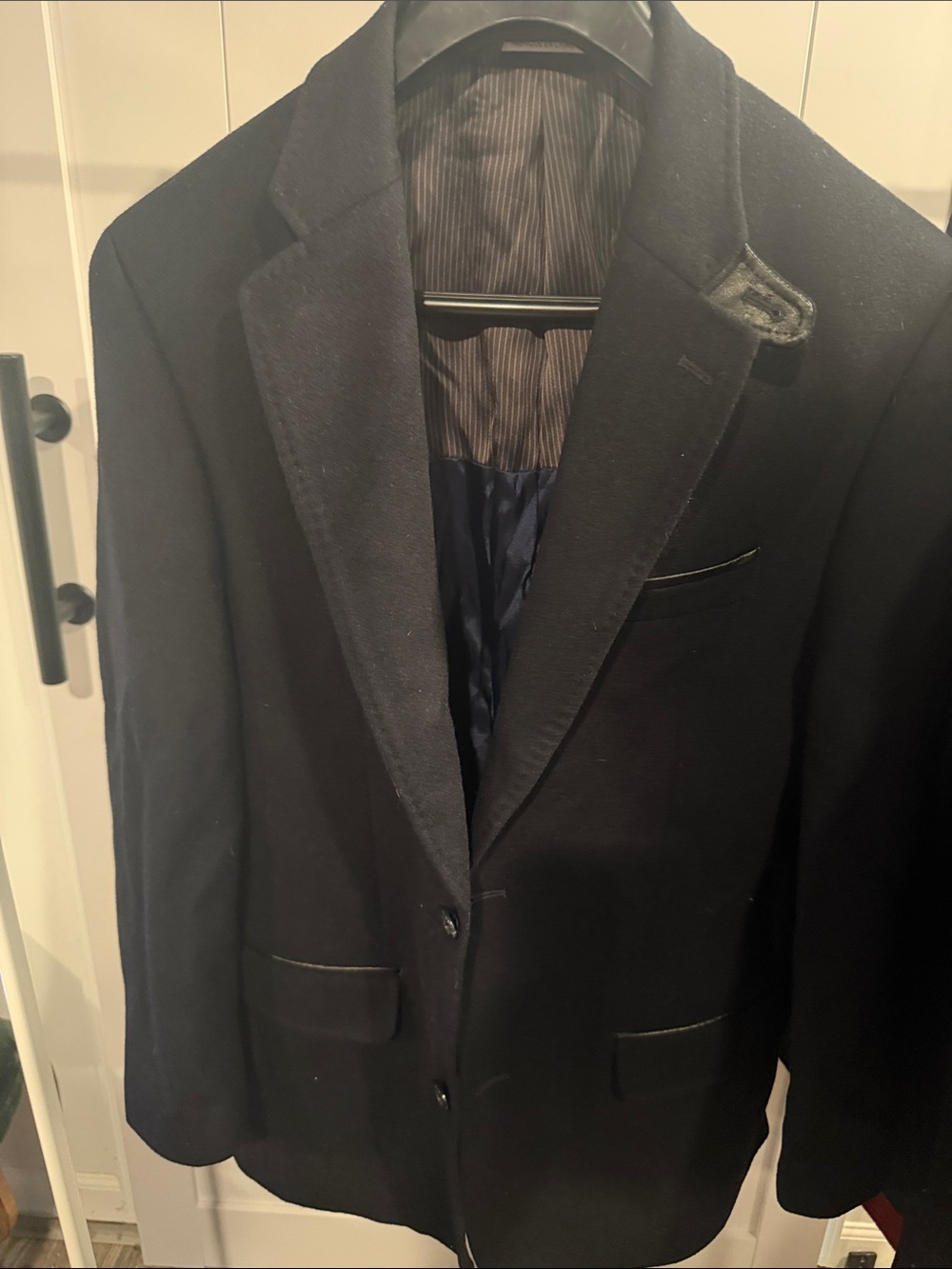 Lord & Taylor Essentials Black Men's Sport Coat with Satin Trim